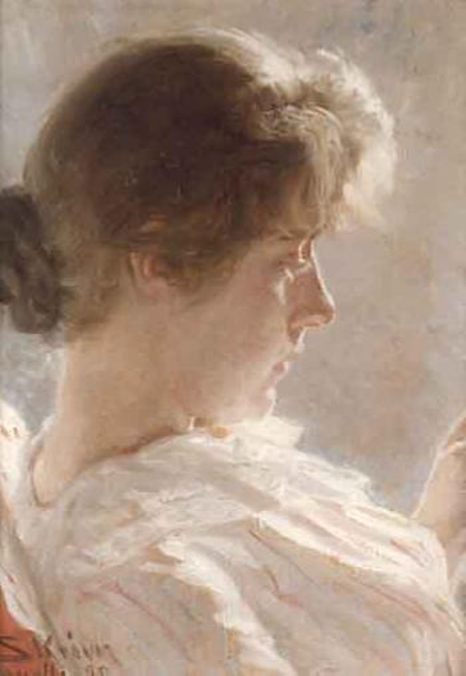 Woman reading - the artist's wife Marie by Peder Severin Kröyer
