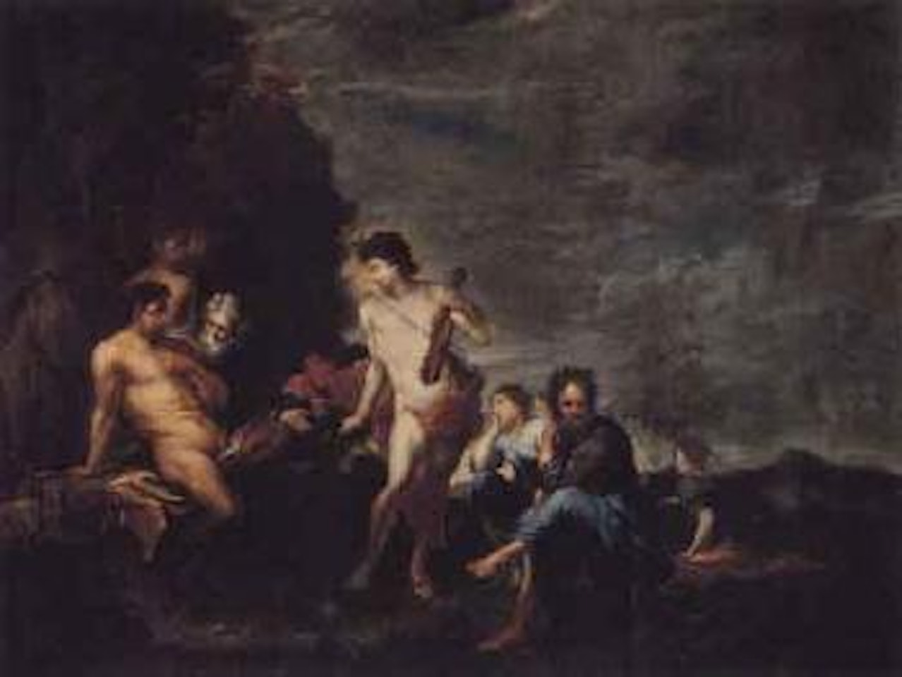 Orpheus playing for bacchante by Flemish School