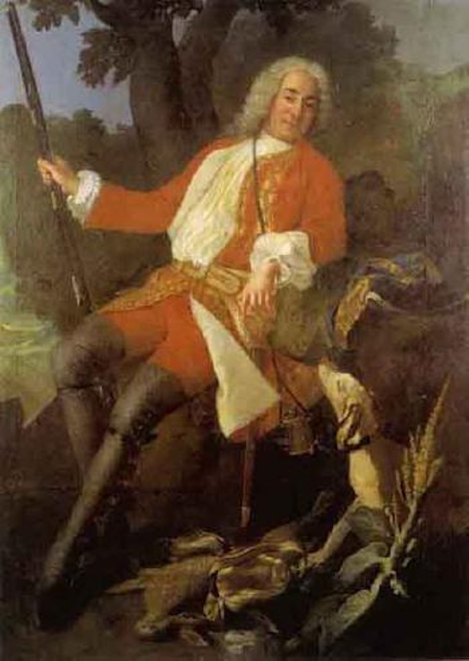 Portrait d'homme en chasseur by French School