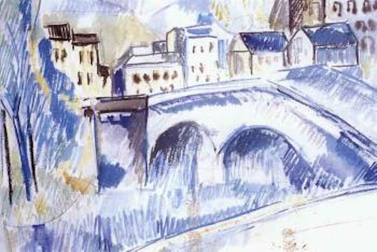 Town with bridge by Jean Dufy
