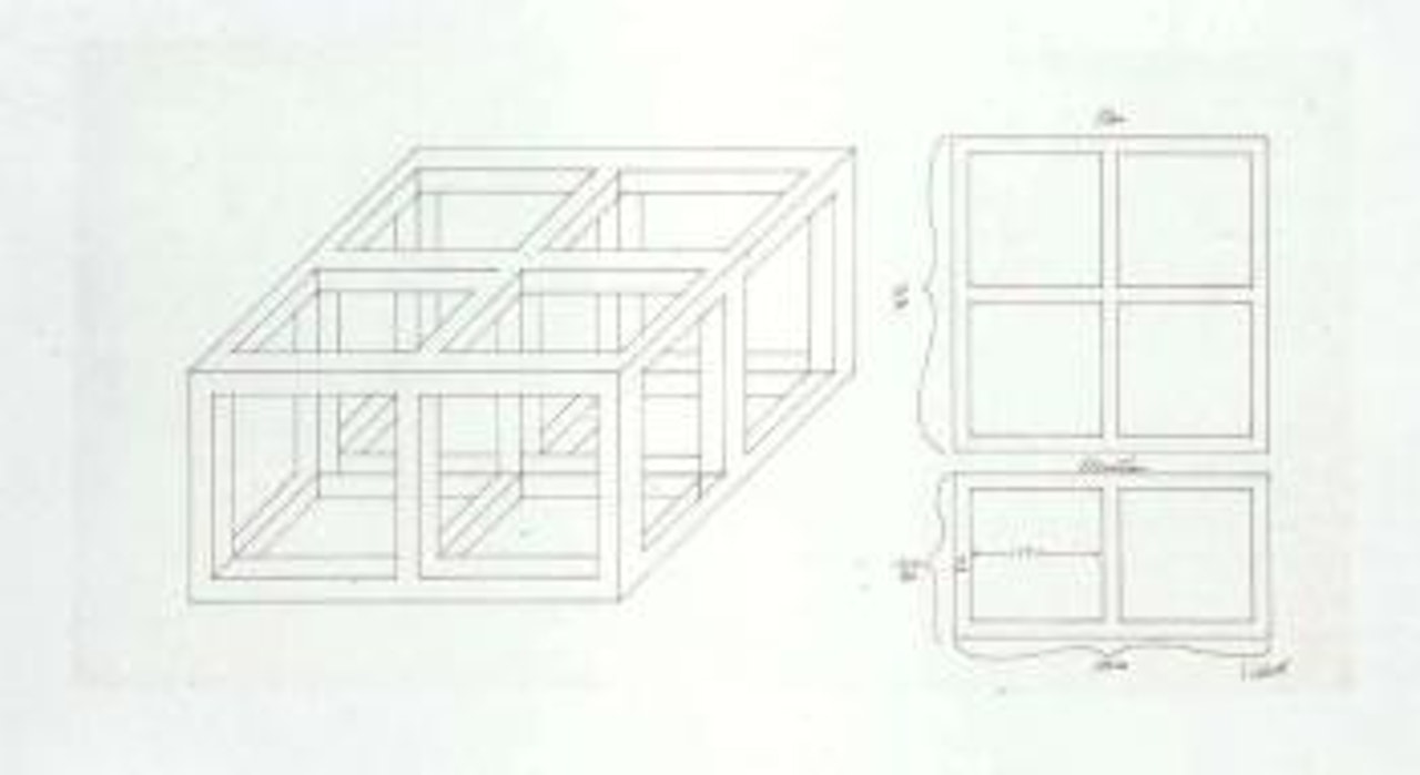 Four part modular by Sol LeWitt