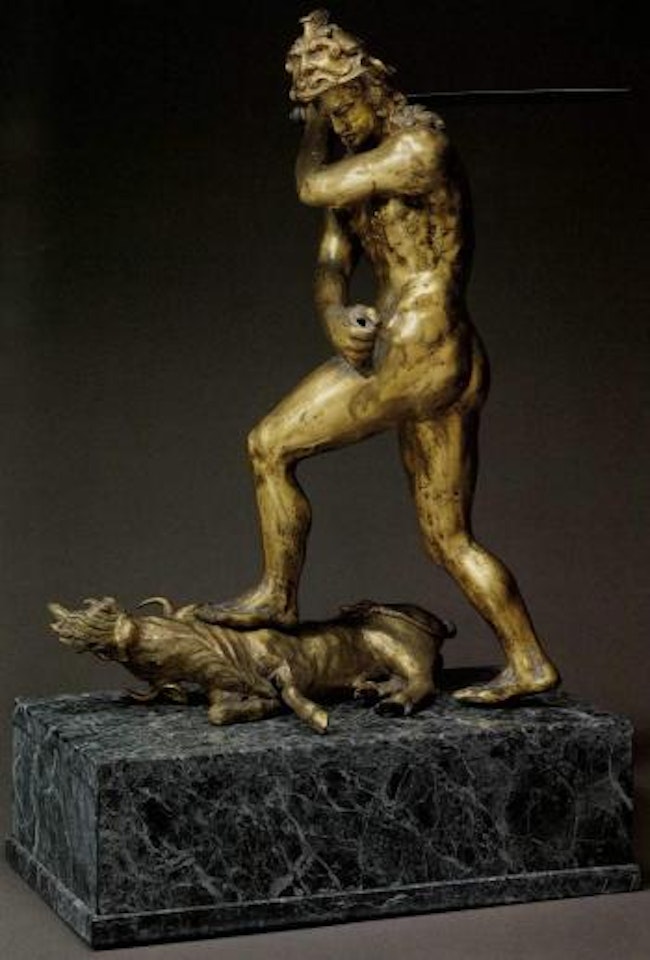 Figure of Perseus with slaying a bull by Roman School