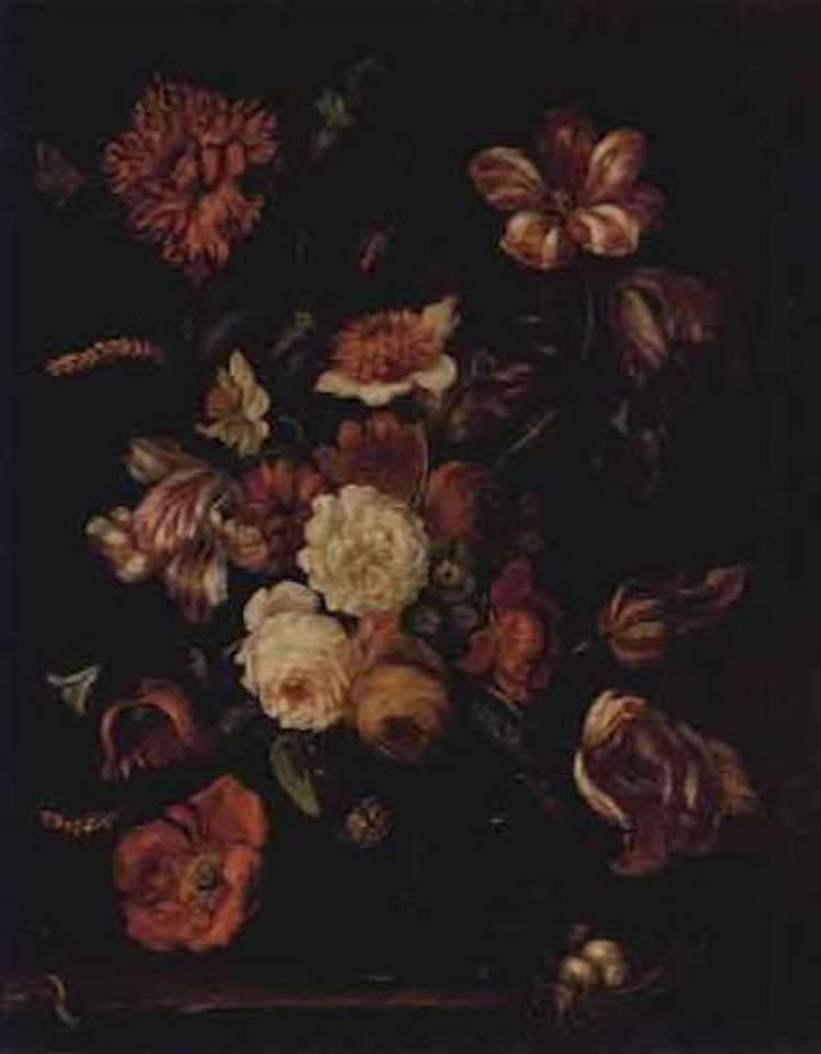 Still life of flowers in glass vase by Jan Davidsz de Heem