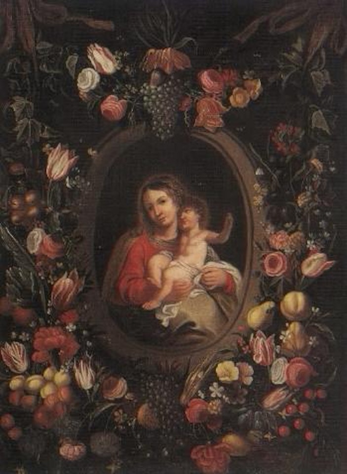 Madonna and Child within flower garland by Jan Van Kessel The Elder