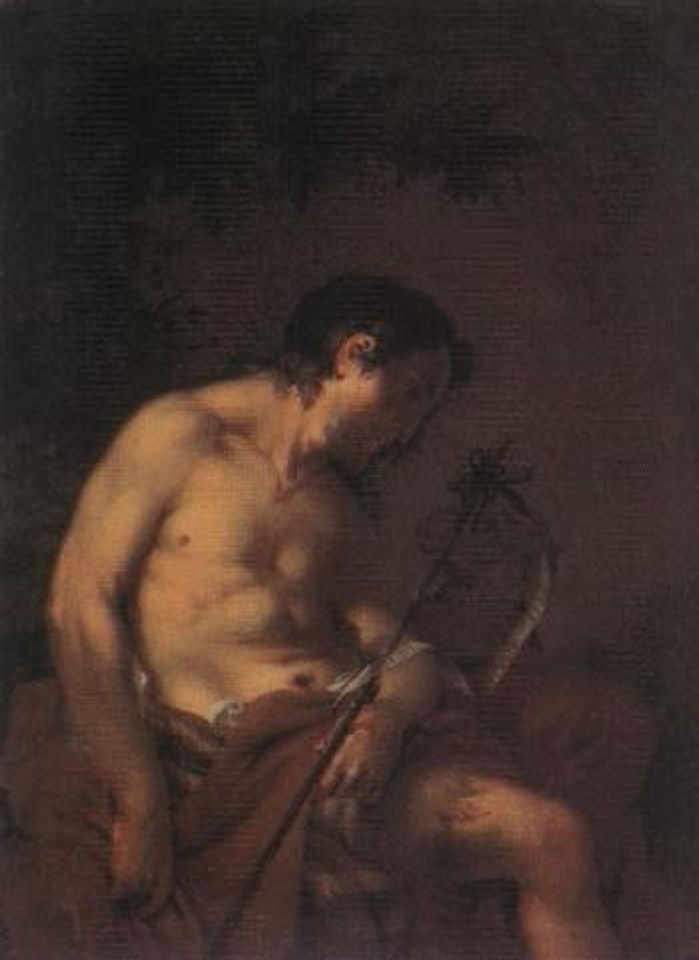 John the Baptist seated under tree by Januarius Johann Rasso Zick