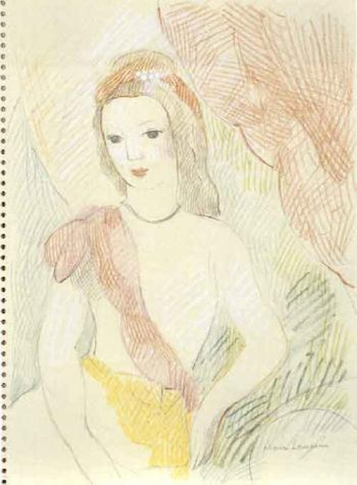Jeune femme accoudee by Marie Laurencin