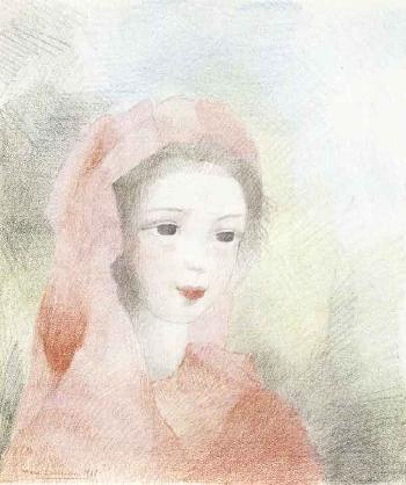 Jeune fille en rouge by Marie Laurencin