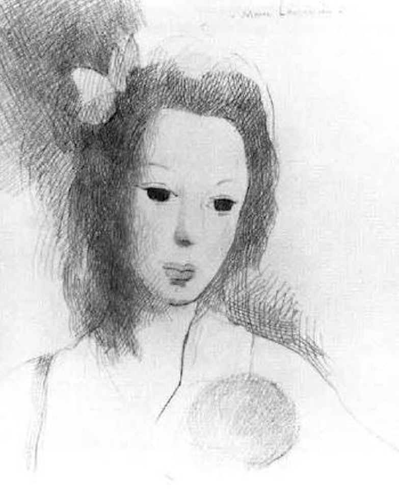 Jeune fille fleurs dans les cheveux by Marie Laurencin