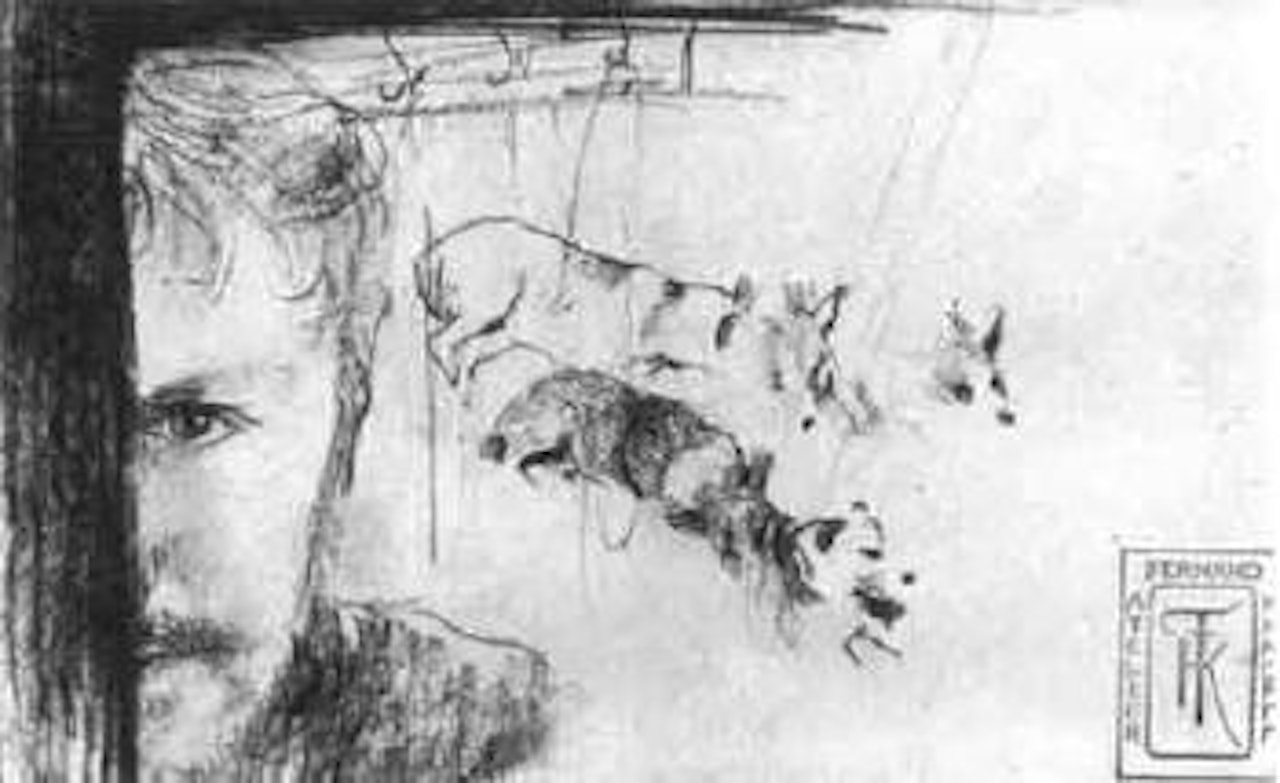 Autoportrait aux chiens by Fernand Khnopff