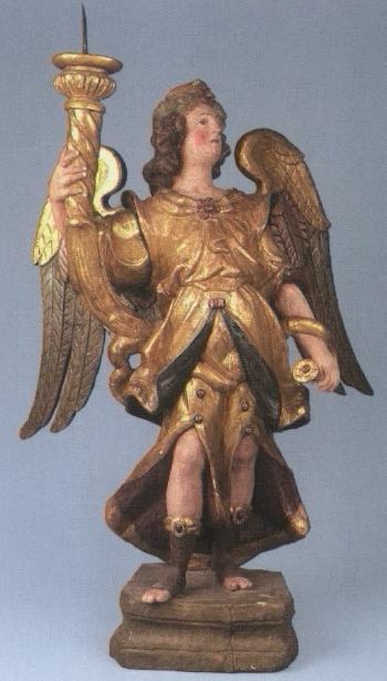 Angel candle holder by Italian School