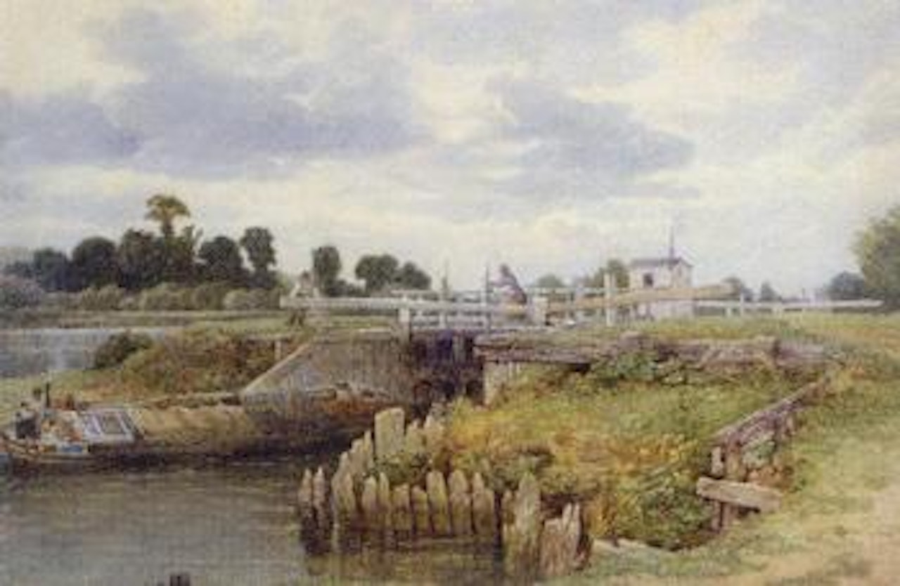 Lock gate by Edward Duncan