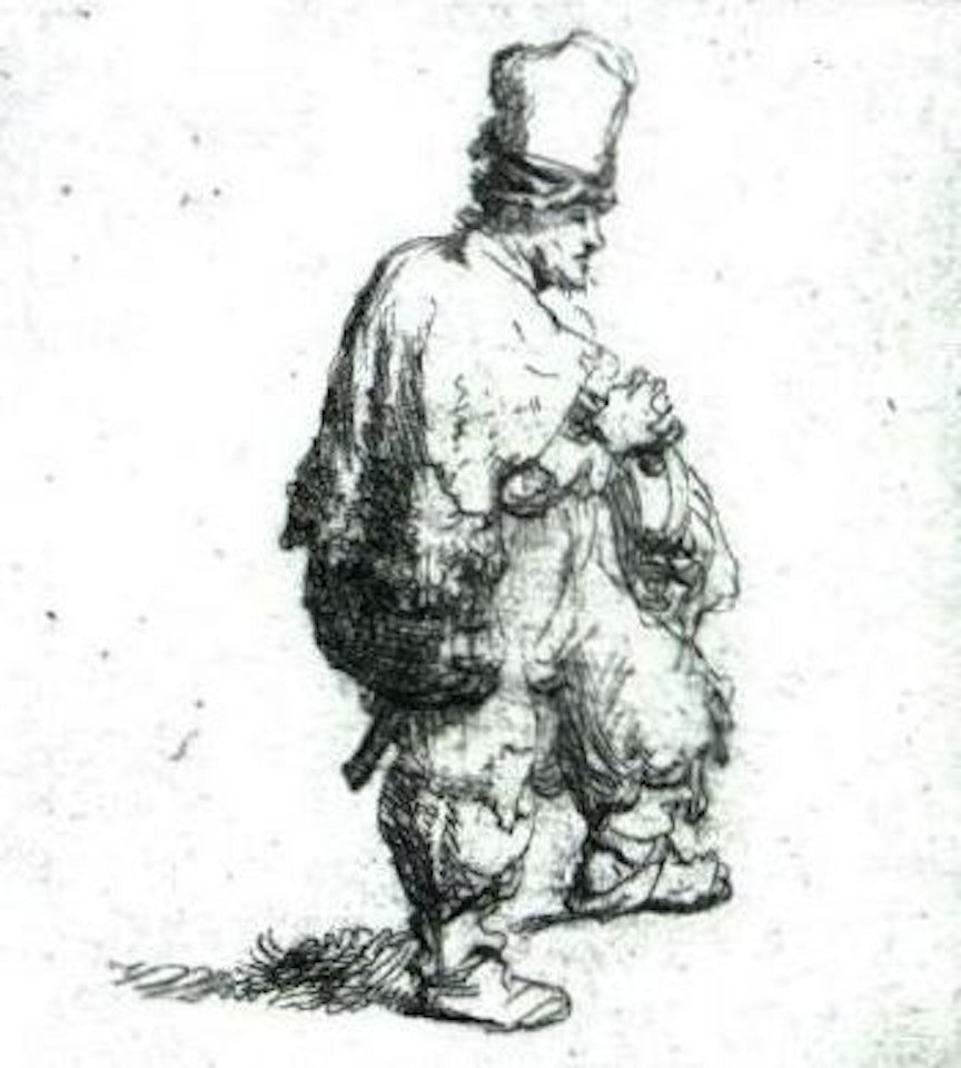 Polander standing with arms folded by Attributed to Rembrandt Harmensz van Rijn