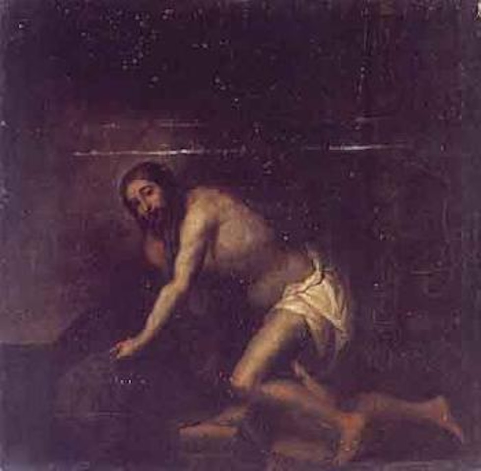 Christ taking his clothes after the Flagellation by Spanish School