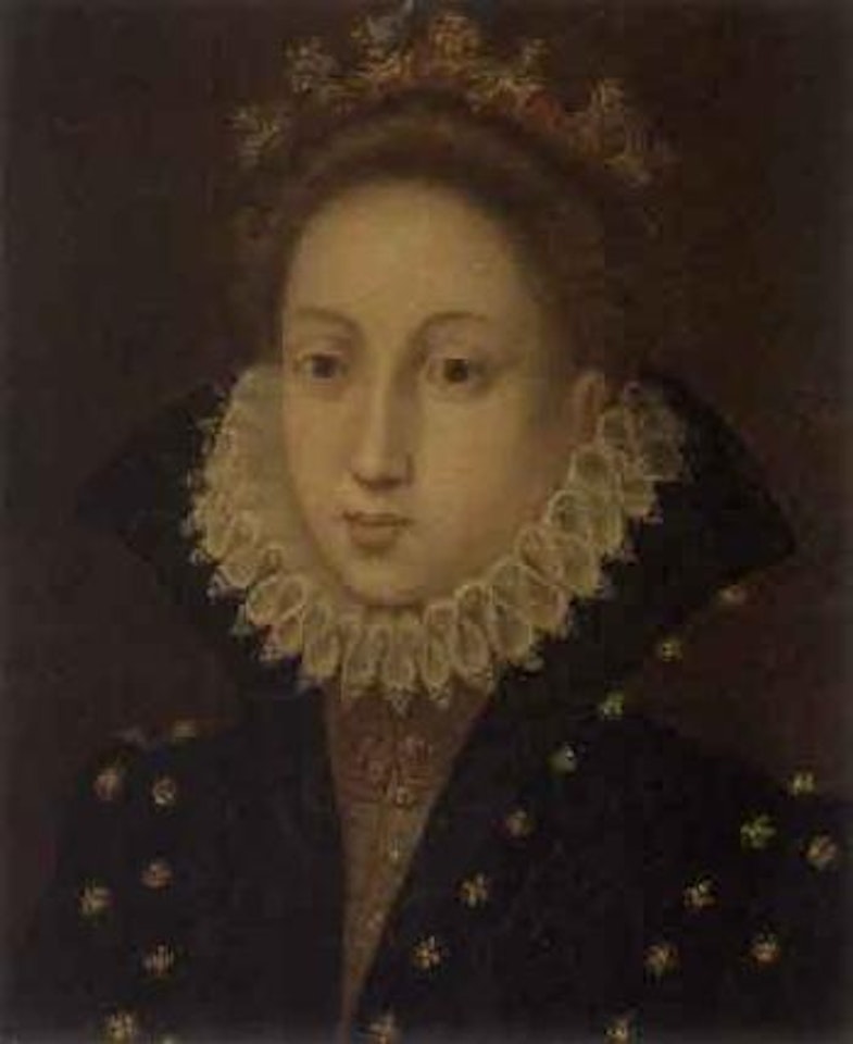 Portrait of lady in a black jacket and white ruff by Attributed to Francois Clouet