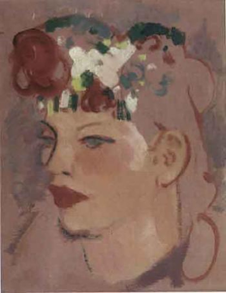 Woman with flowers in her hair by John Duncan Fergusson