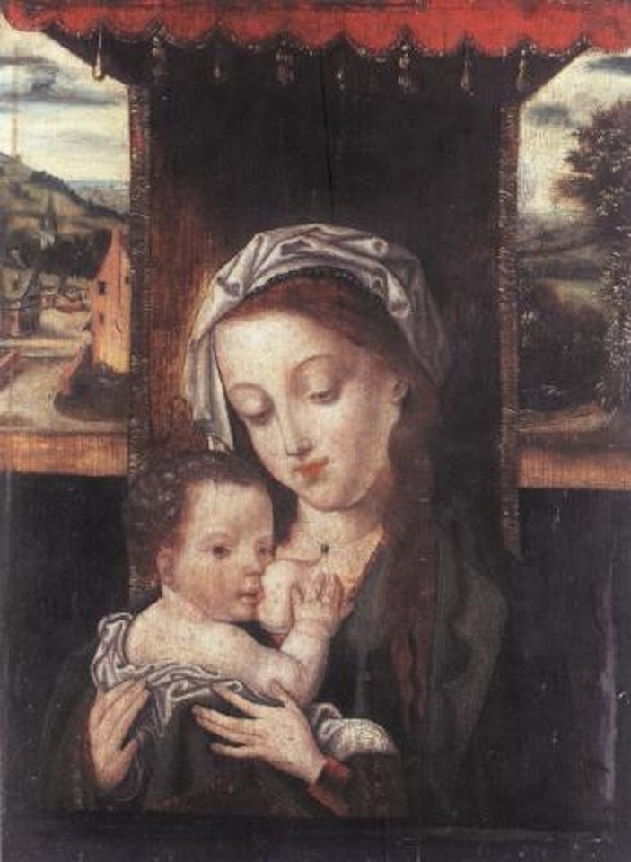 Madonna and Child beneath canopy by Joos van Cleve