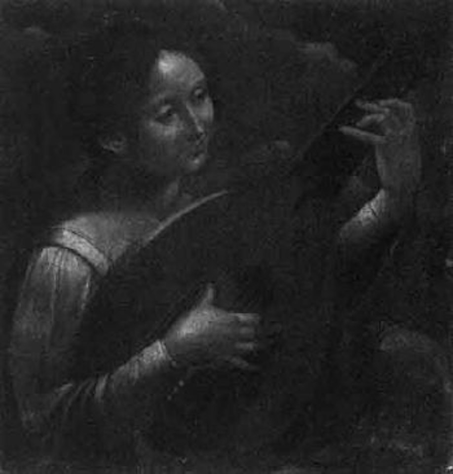 Portrait of lute player by Italian School