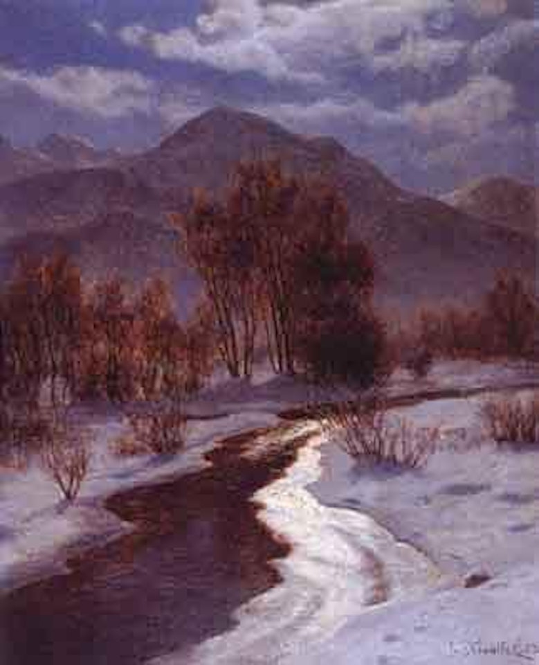 Winter landscape with river by Ivan Fedorovich Choultse