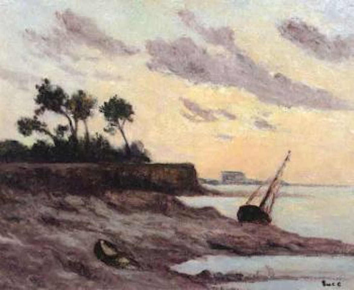 Voilier a maree basse, soleil couchant by Maximilien Luce