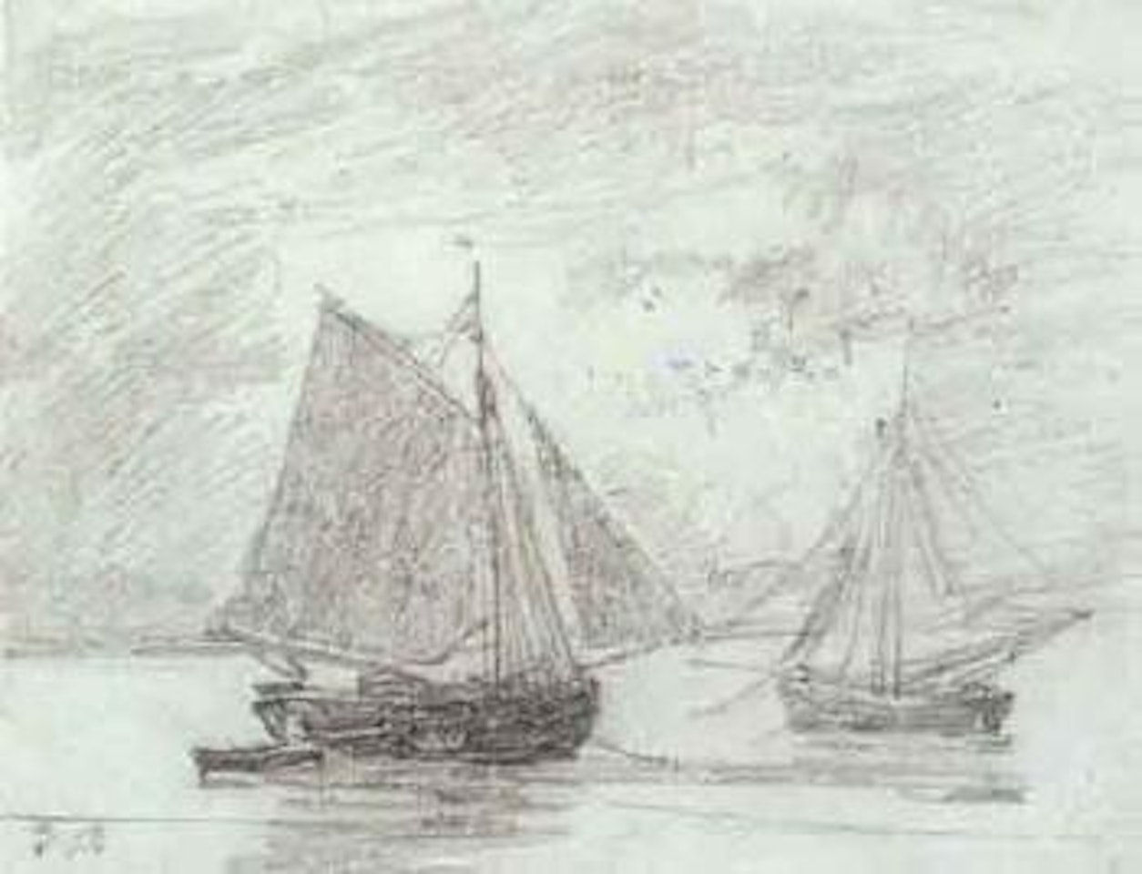 Voiliers en mer by Eugène Boudin
