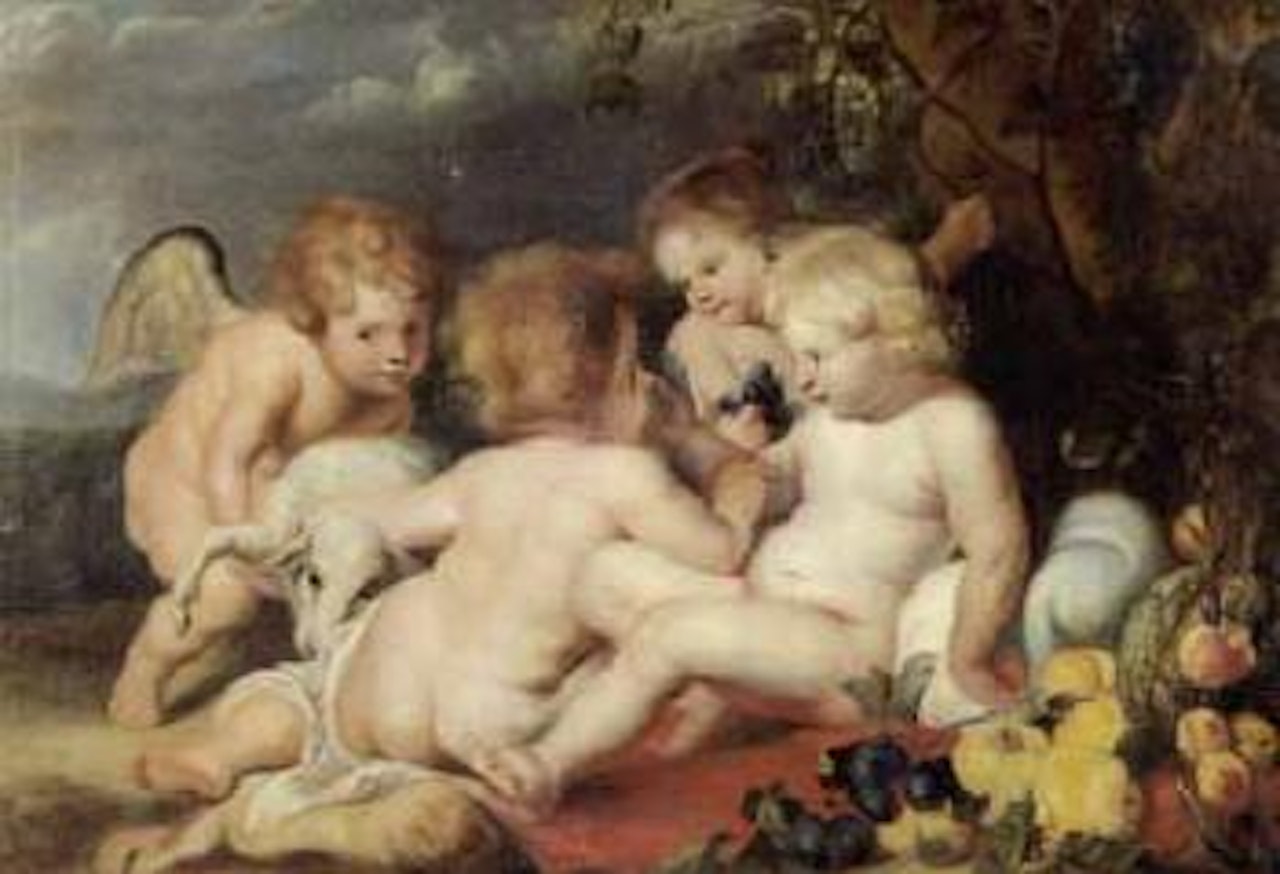 The Infant Christ and the Infant Saint John the Baptist attended by angels by Peter Paul Rubens