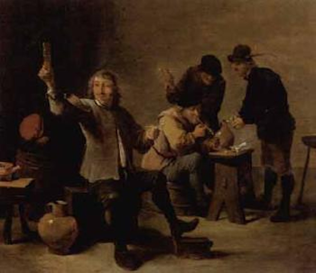 Boors smoking and drinking in inn by David Teniers II