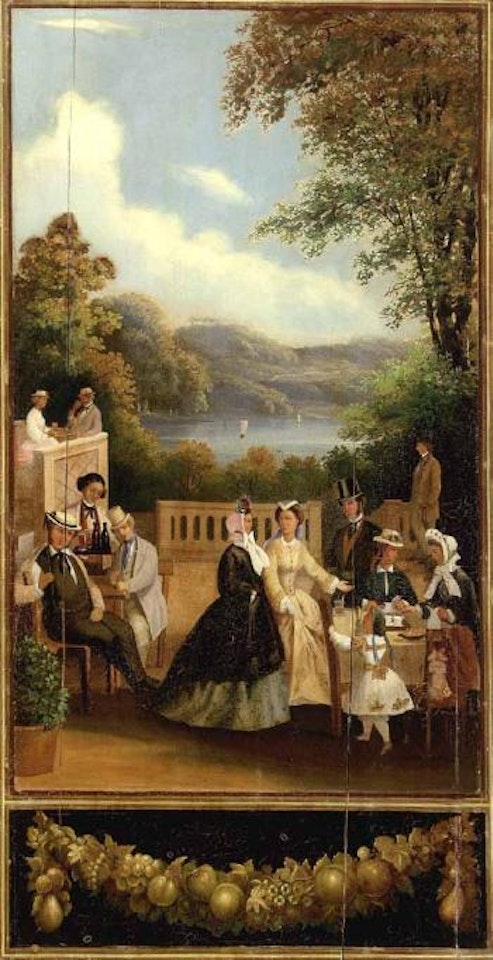 Family outing to restaurants by Elben, men drinking wine, ladies coffee by German School