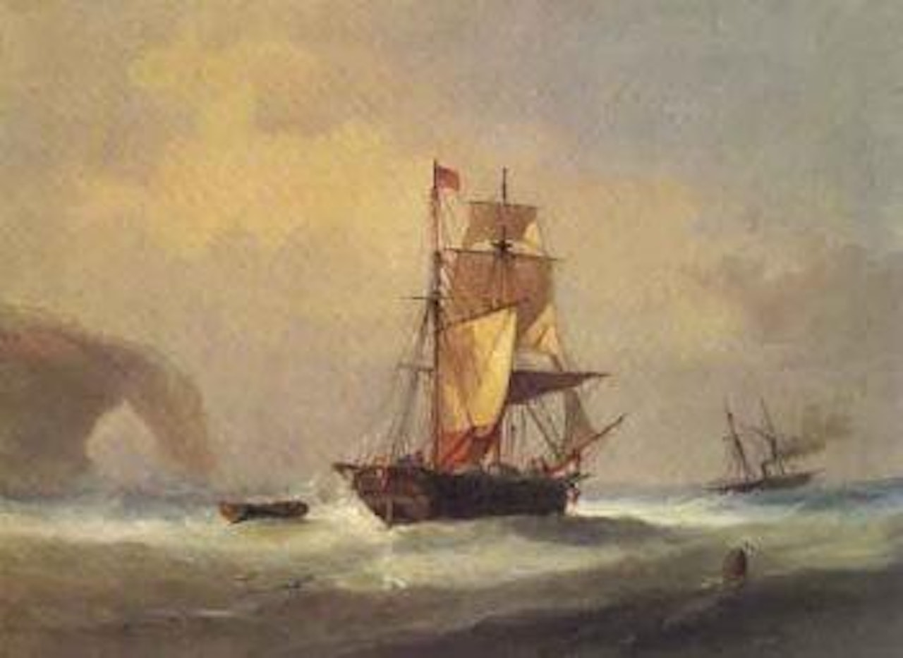Steamboat near the English coast by English School