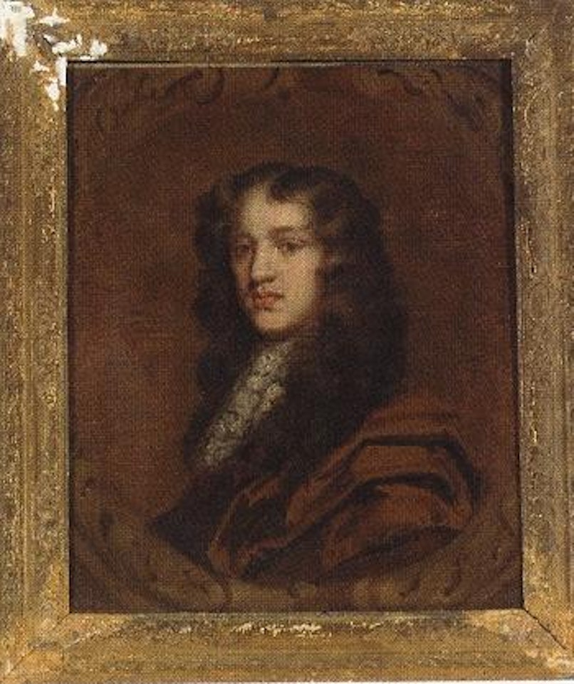 Portrait of gentleman in a brown wrap and lace jabot by Sir Peter Lely