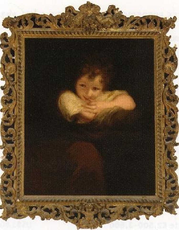 Young girl leaning on a plinth by Circle of Joshua Reynolds