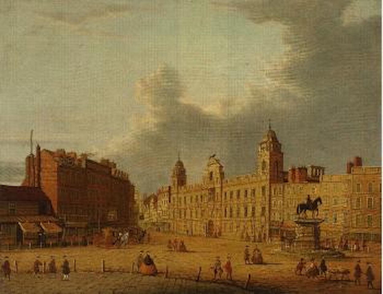 New palace yard, Westminster. Old Northumberland House, Charing Cross by English School