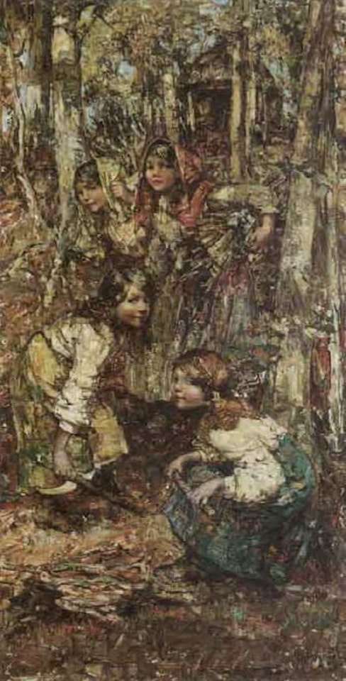 Gathering firewood by Edward Atkinson Hornel