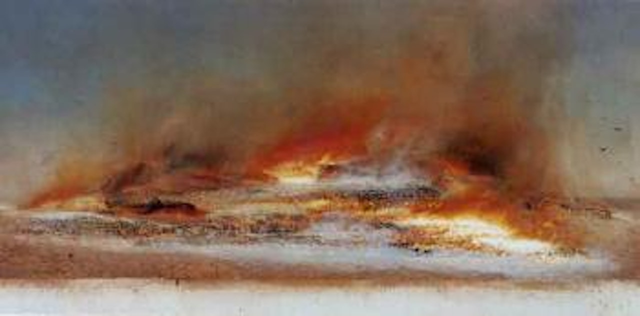 Incendiary tableaux, noon, cuts and heap by Tim Storrier
