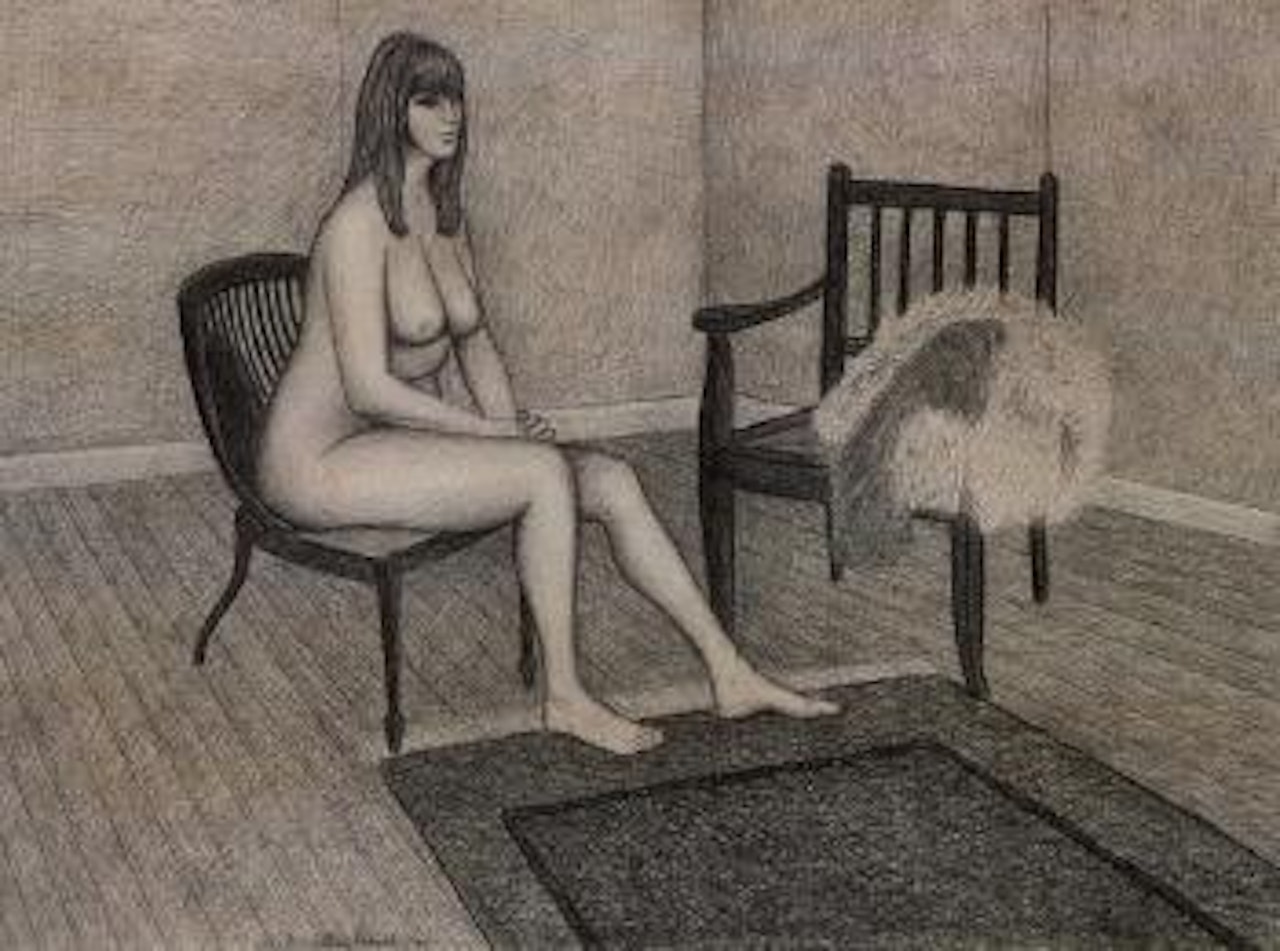 Nude and fur by John Brack