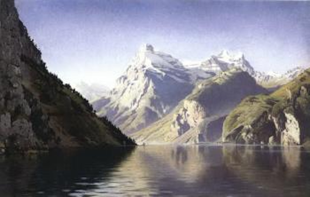 Mountain landscape from Vierwaldstatter Lake by Peder Mork Monsted