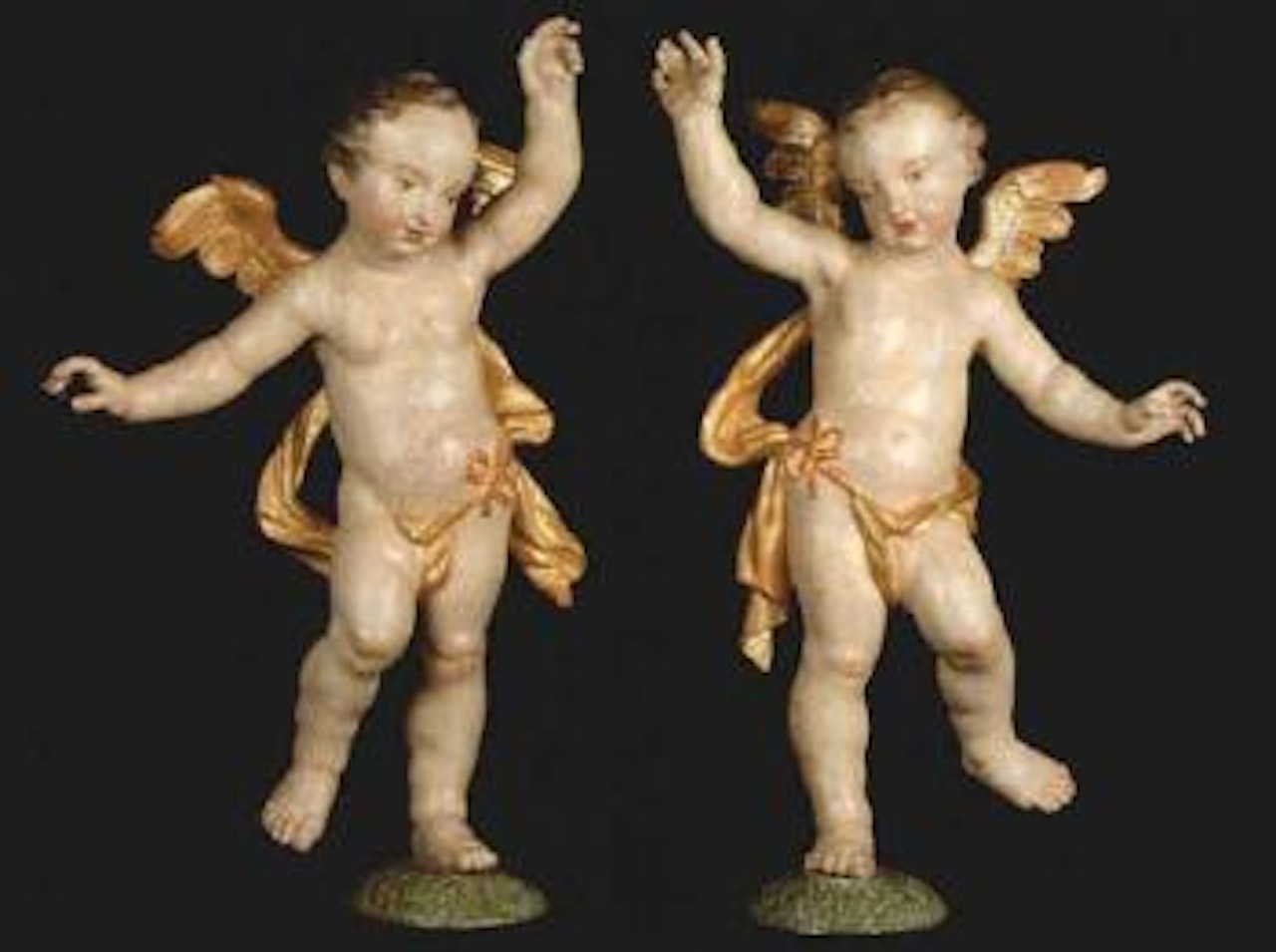 Rococo angel standing. Rococo angel standing by European School