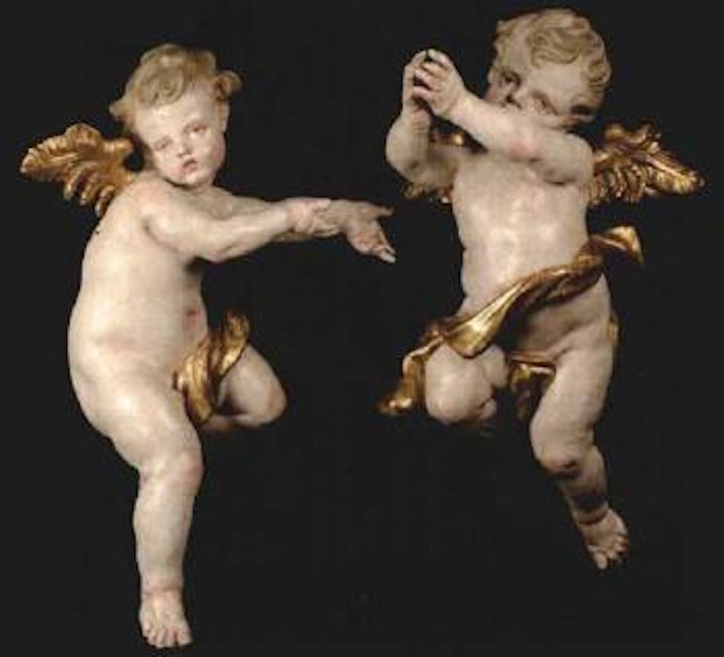 Baroque angel floating. Baroque angel floating by European School