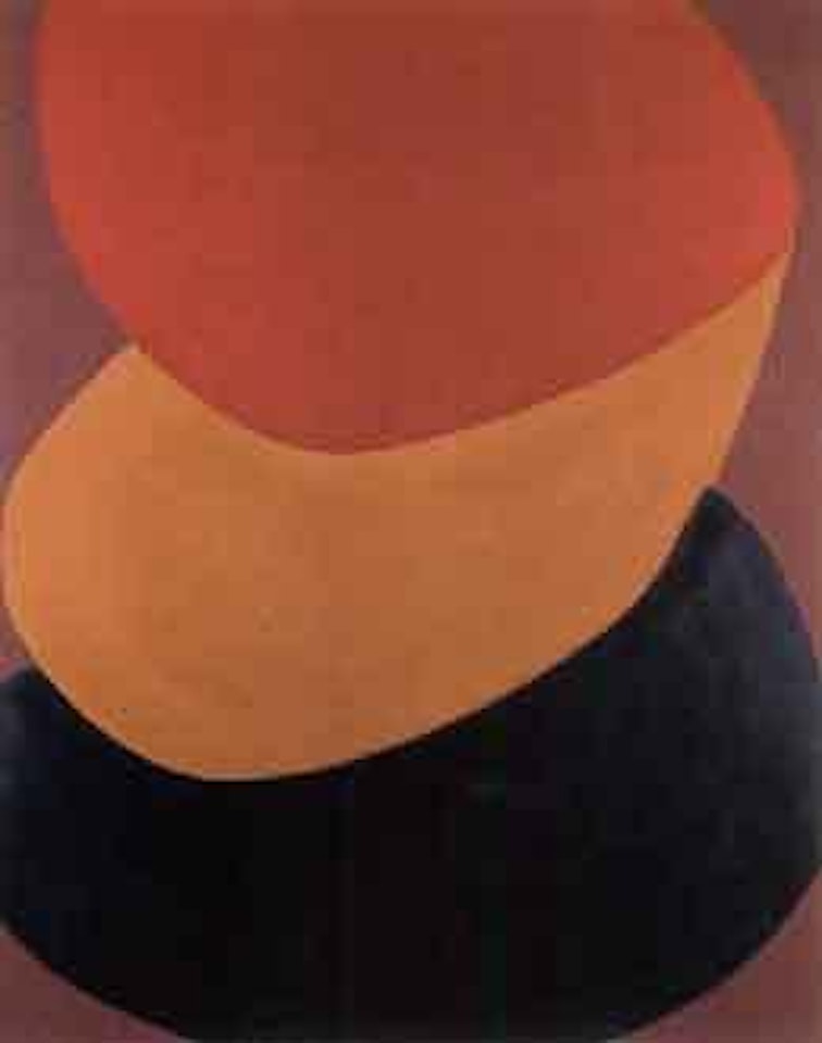 Suspended forms on brown by Terry Frost