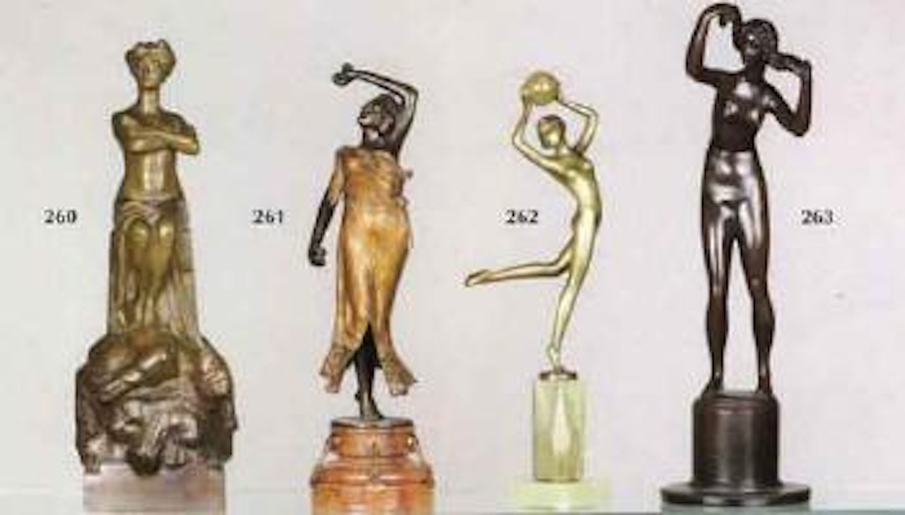 Figure of a girl with a ball by Josef Lorenzl