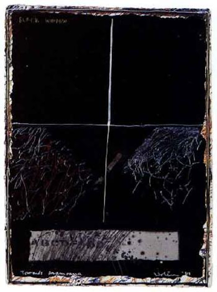 Black window towards Aramoana by Ralph Hotere