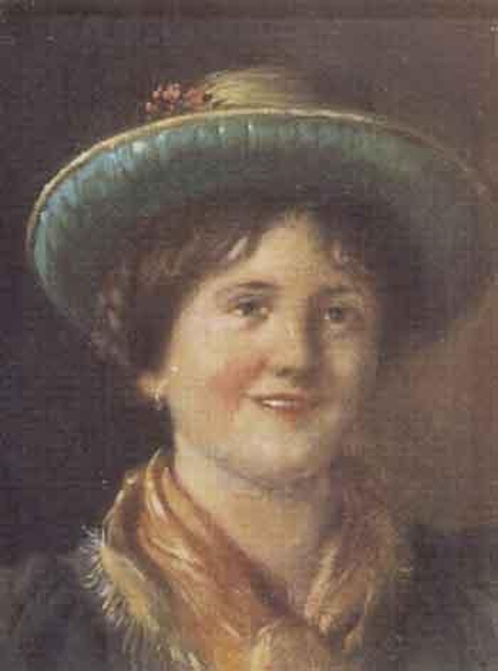 Young woman with green hat by Franz von Defregger
