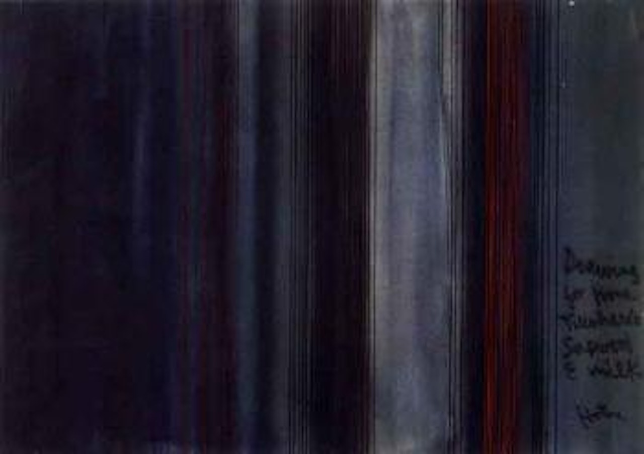 Drawing for Hone Tuwhare's sap wood and milk by Ralph Hotere