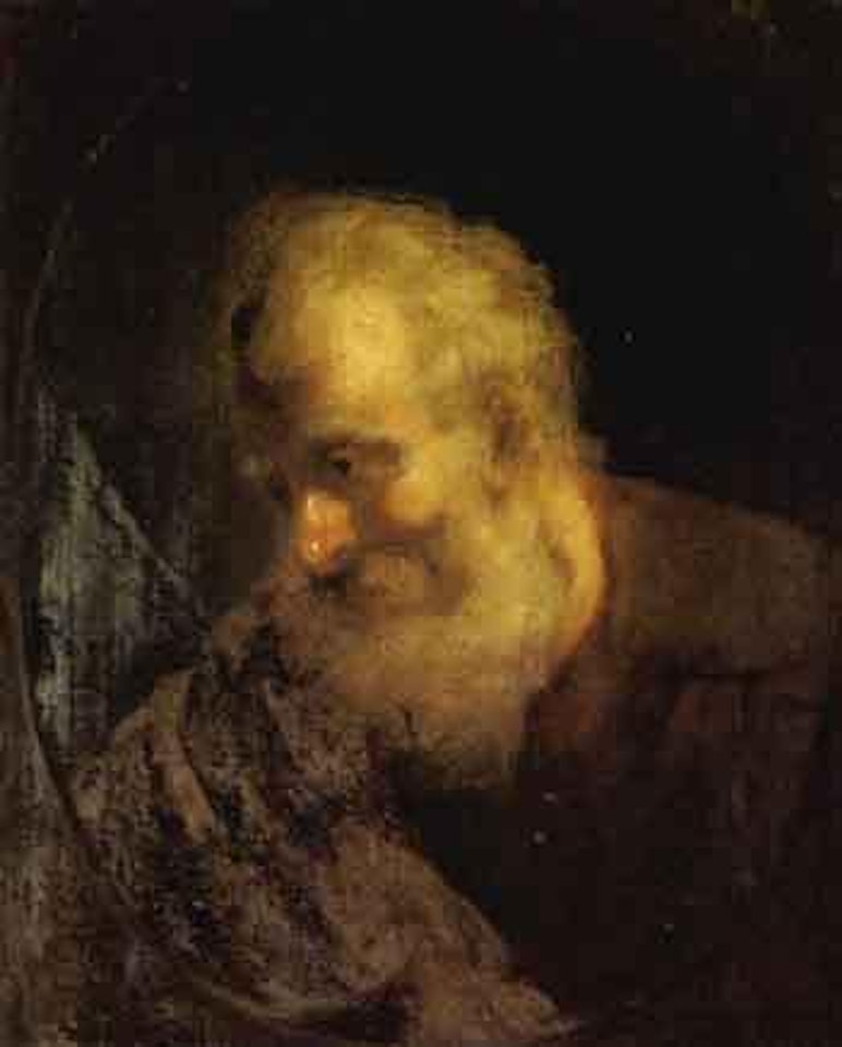 Head of a bearded man by Attributed to Rembrandt Harmensz van Rijn