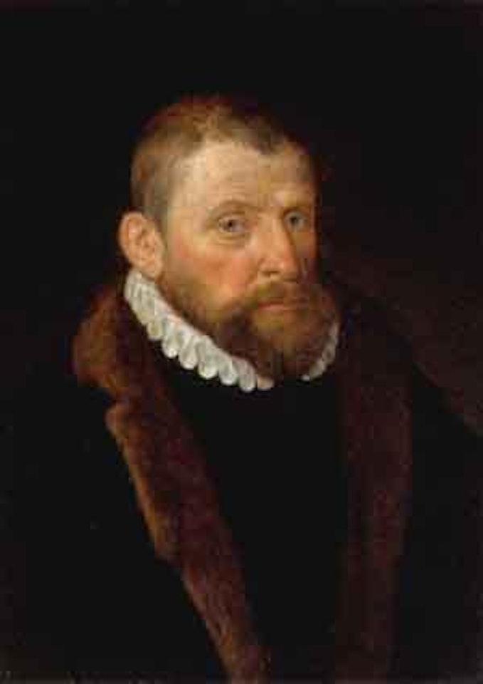 Portrait of a gentleman with fur trimmed doublet and ruff by Adriaen Thomas Key