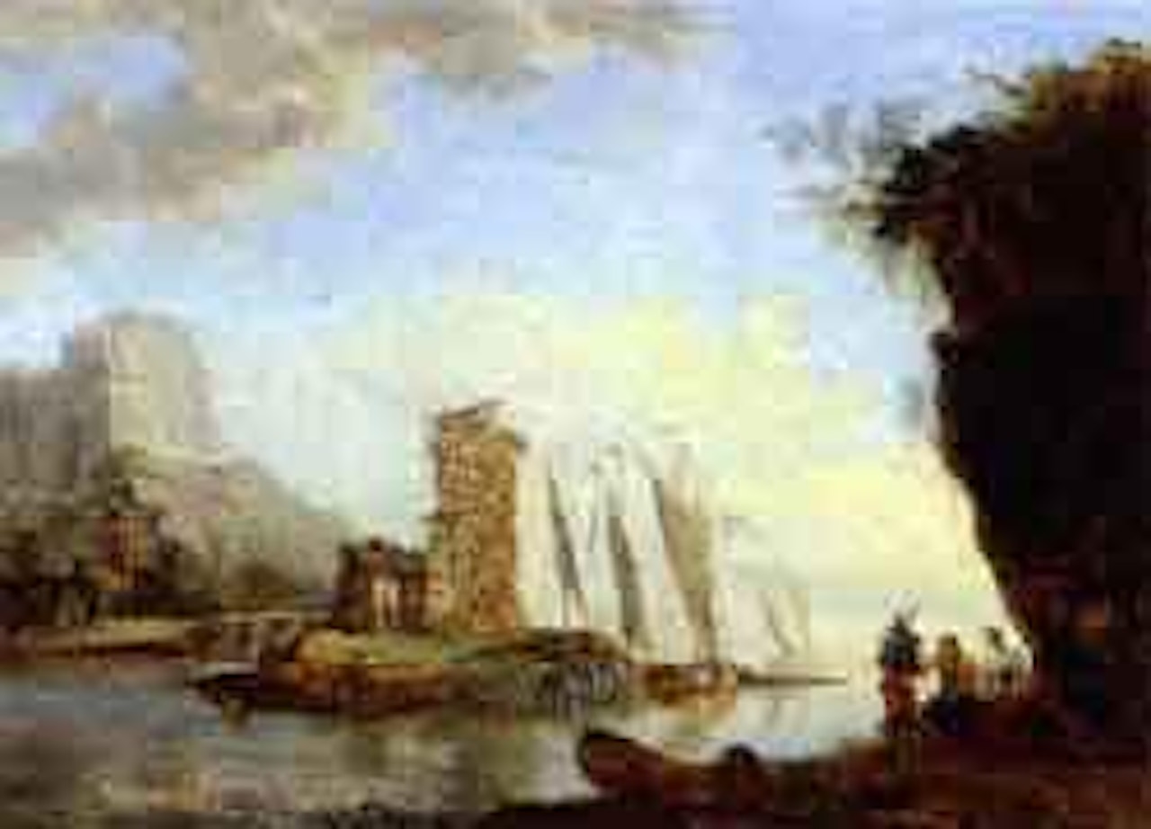 Lake landscape by Hubert Robert