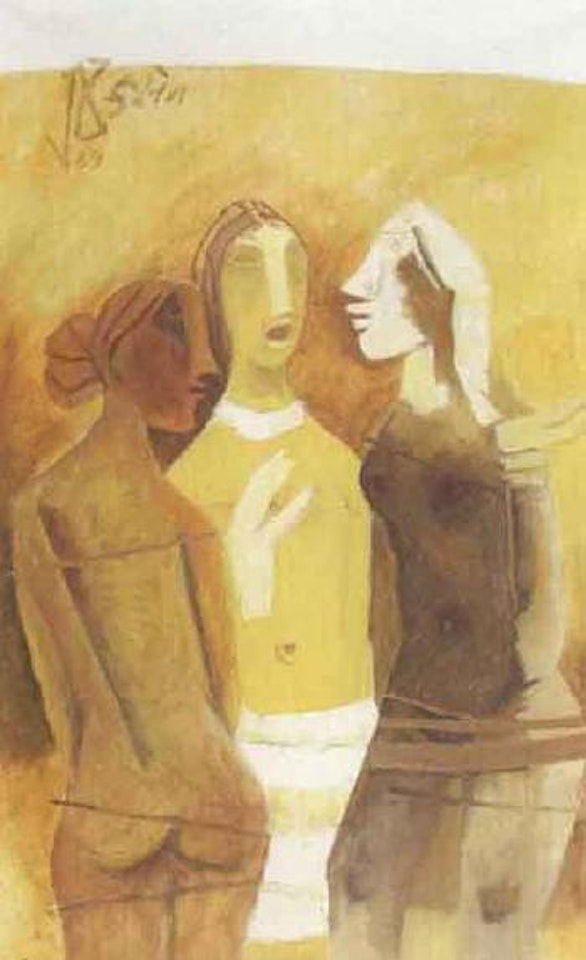 Three women by M.F. Husain