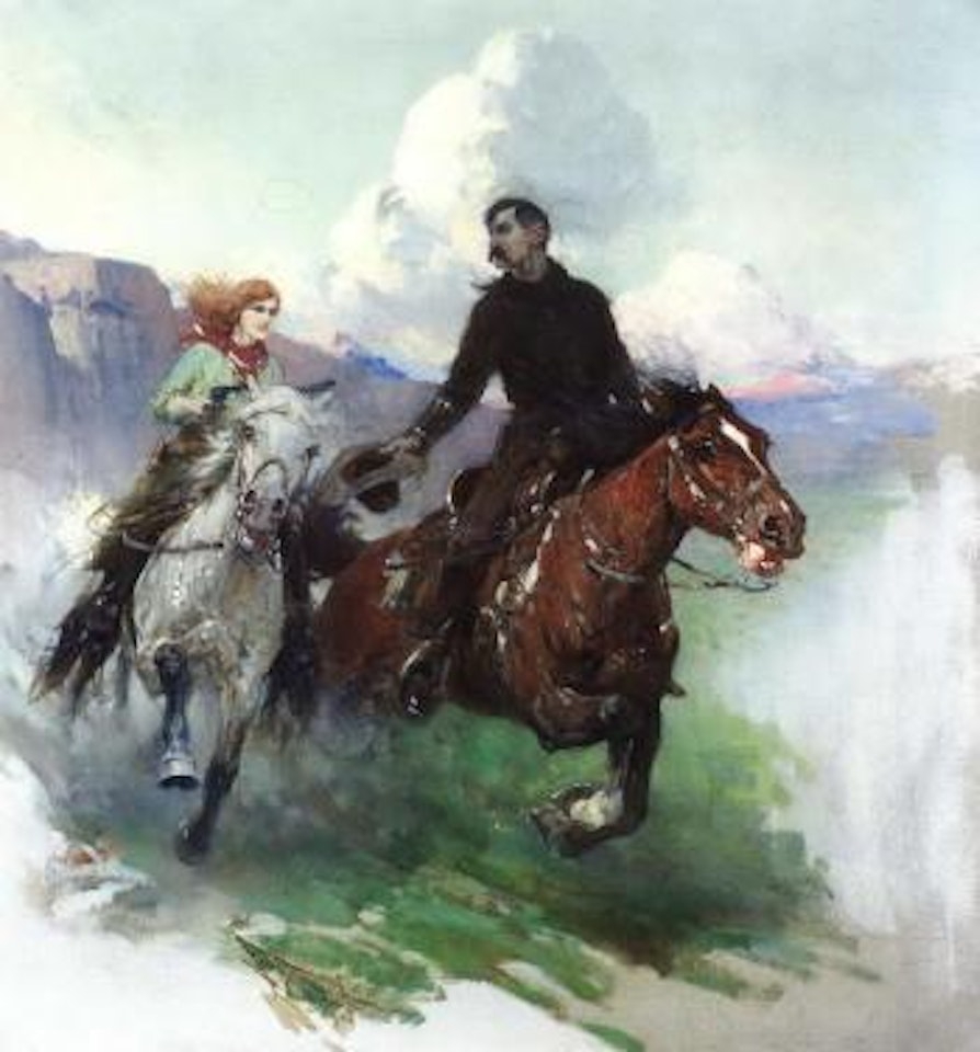 Riding hard with two shooters by Frank Tenney Johnson