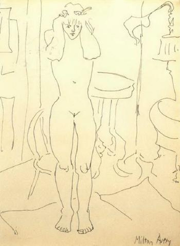 March with raised arms by Milton Avery