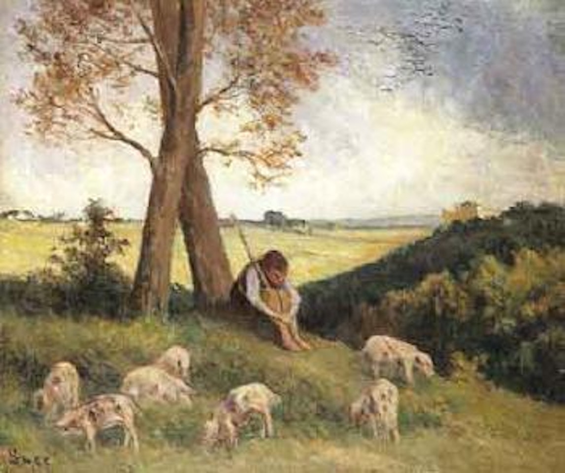 Rolleboise, le gardien de cochons by Maximilien Luce