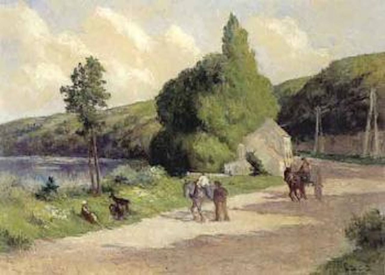 Rolleboise, la Maison Lajoie a l'entree du village by Maximilien Luce